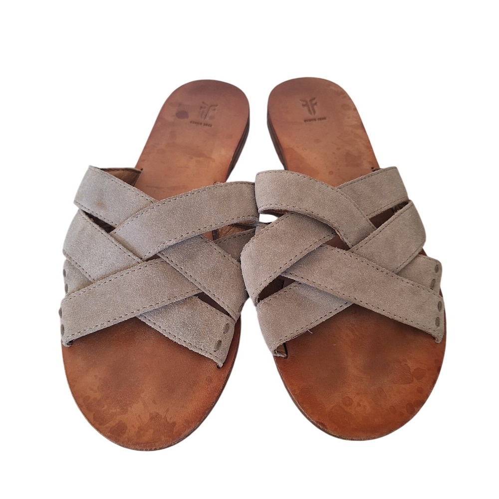 FRYE Carla Criss Cross Open Toe Casual Slide Sandals Size 8.5M